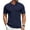 Navy Blue, variant on COOFANDY Mens Textured Polo Shirts Crochet Button Down Shirts Short Sleeve Collared Shirts