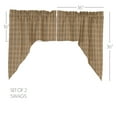 thumbnail image 4 of VHC Brands Farmhouse Kitchen Window Curtains-Sawyer Mill Tan Swag Pair, One Size, Charcoal Black, 4 of 6