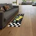 thumbnail image 3 of Summer Farmhouse Fruit Lemon Black and White Plaid Kitchen Mat Rug Set of 2 Runner Rug Anti-Fatigue Comfort Memory Foam Standing Mat Non-Slip Floor Door Mat for Bathroom Bedroom 18x30in+18x48in, 3 of 6