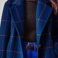 thumbnail image 5 of Women's Retro Lapel Long Plaid Coat 2025 Fall Winter Casual Elegant Double-breasted Work Suit Jacket, 5 of 8