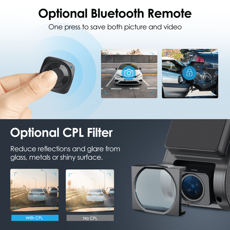 Vantrue E3 3 Channel 2.7K WiFi Dash Cam Front and Rear Inside, 3 Way Triple GPS Dash Camera 1944p+1080p+1080p with Starvis IR Night Vision, Voice