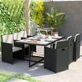thumbnail image 6 of Flash Furniture Peregrine 7-Piece Outdoor Patio Dining Set, Black/Cream, 6 of 11