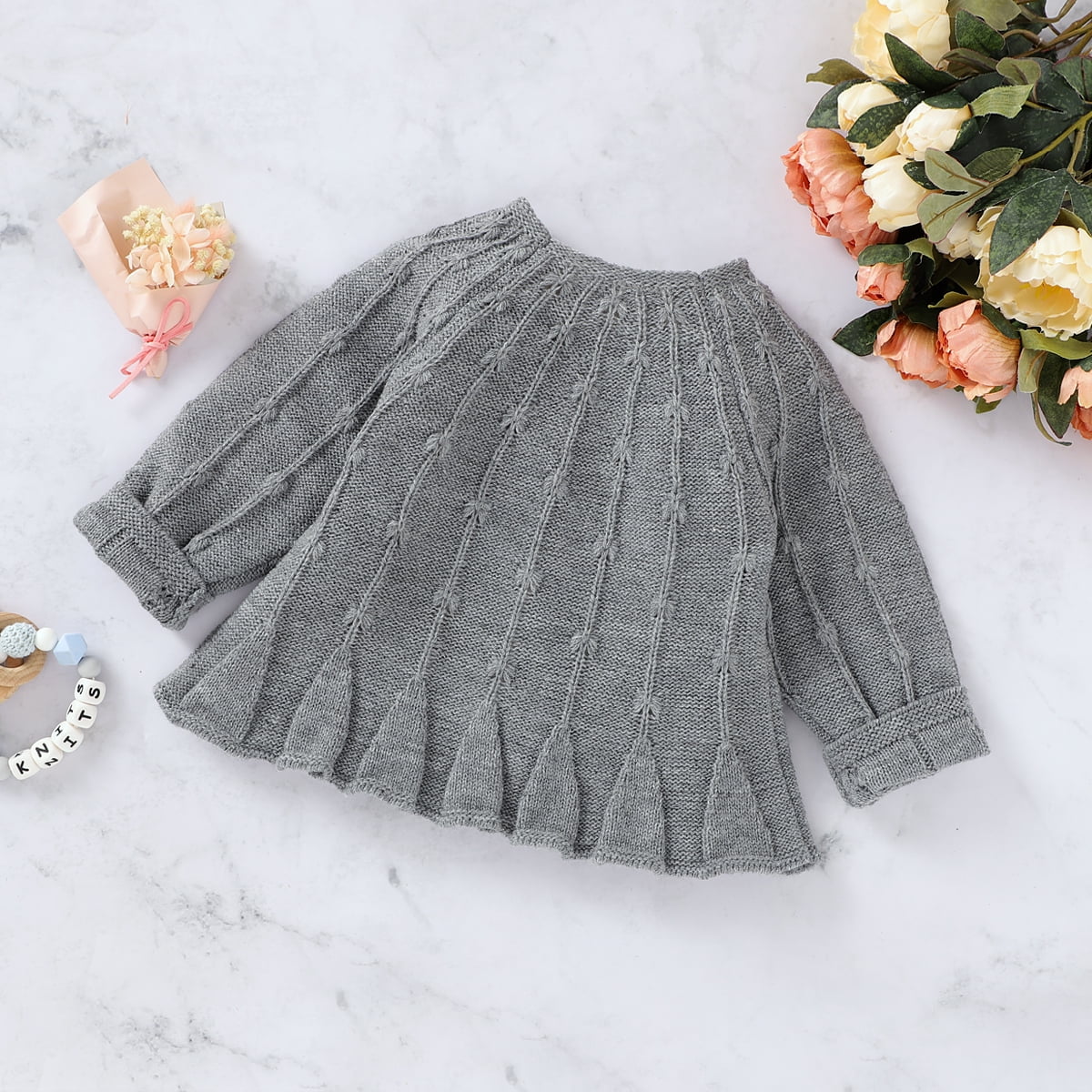 Baby Girl Solid Short-sleeve Eyelet Knit Button Front Cardigan