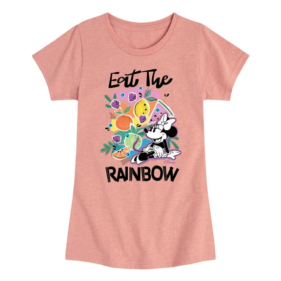 Disney - Eat The Rainbow - Girls Fitted Short Sleeve Tee