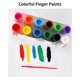 thumbnail image 5 of Juego de pintura para dedos lavable para niños de 6 colores vibrantes de 20 ml, 5 of 8