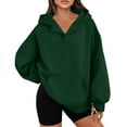thumbnail image 2 of Womens Oversized V Neck Hoodies , Fleece Long Sleeve Pullover Sweatshirts, Fall Trendy Outfits, 2 of 8