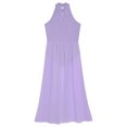 thumbnail image 7 of Alvivi Kids Girls Sleeveless Lyrical Dance Dress Ballet Chiffon Skirt Leotard Color Block Ballerina Dancewear Light Purple 14, 7 of 7