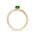 thumbnail image 2 of ANGARA Lab Grown 1 Ct Vintage Style Emerald Bypass Shank Engagement Ring for Women in 14K Yellow Gold (Size-7x5mm) | May Birthstone, Anniversary, Jewelry Gift for Women | Lab-Grown Emerald Ring, 2 of 9