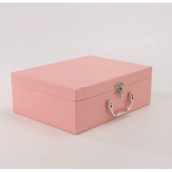 LEXSOMEO Small Handheld Paper Storage Box with Handle, Thickened Suitcase Style Stationery Organizer, Color Packing Box
