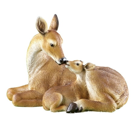 - Deer And Fawn Garden Statue Woodland Decoration for Yard, Flowerbed