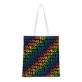 thumbnail image 1 of DouZhe Reusable Grocery Bags, Rainbow Lgbt Pride Lightweight Polyester Canvas Cloth Tote Bag for Travle Gym Shopping School, 15" x 16", 1 of 7