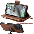 thumbnail image 4 of Dteck for iPhone 16 Plus Wallet Case, 2 In 1 Detachable Protective Phone Case Women Men Kickstand flip Cover Wrist Strap Zipper Credit Card Holder Slots for iPhone 16 Plus,Brown, 4 of 6