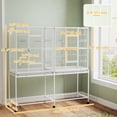 thumbnail image 3 of PawHut 64" Extra Large Bird Cage, Rolling Metal Parrot Cage, White, 3 of 10