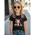 thumbnail image 1 of Girl's Back To School Pattern T-Shirt, Back To School Goose Pattern Girl T-Shirt, Soft and Comfortable Girl's Casual Fashion Top, Cute and interesting Pattern Girls School uniform T-Shirt, 1 of 6