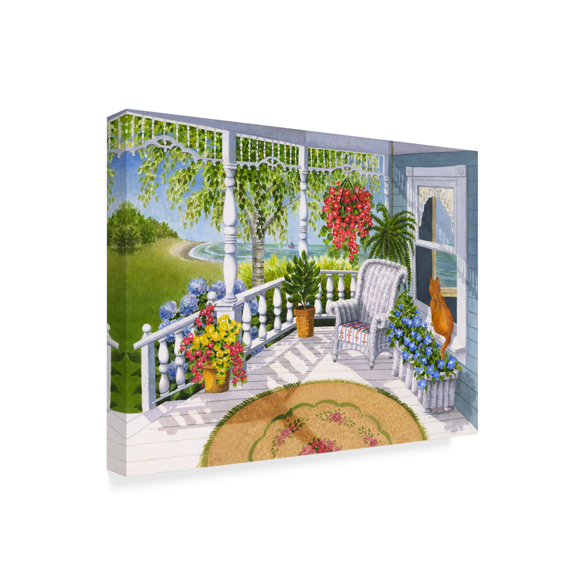 Trademark Fine Art 'Cottage By The Lake' Canvas Art by Mary Irwin