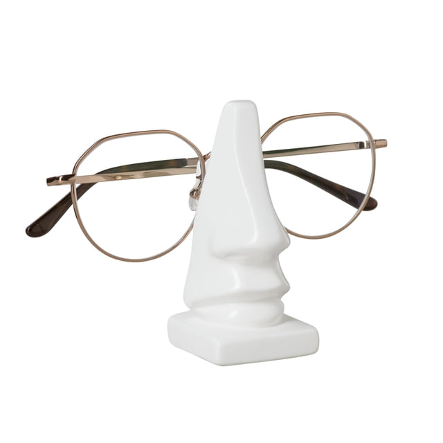 Torre & Tagus Leon - Soporte Para Gafas Con Forma De Nariz, Color Blanco