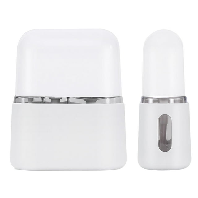 Mini Shampoo Dispenser Portable Travel Bottle Set Leak Proof Travel Toiletry Containers 4 Lotion/Spray Bottles With Labels Airplane Accessories For Toiletries Cord Travel Organizer Roll Compression