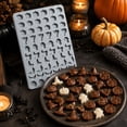 thumbnail image 4 of Halloween Silicone Baking Mold With 60 Cavities Pumpkin Witch Hat Skull Candy Chocolate Jelly Gummy Ice Cube Tray A-25.8X17.9X0.8Cm, 4 of 5