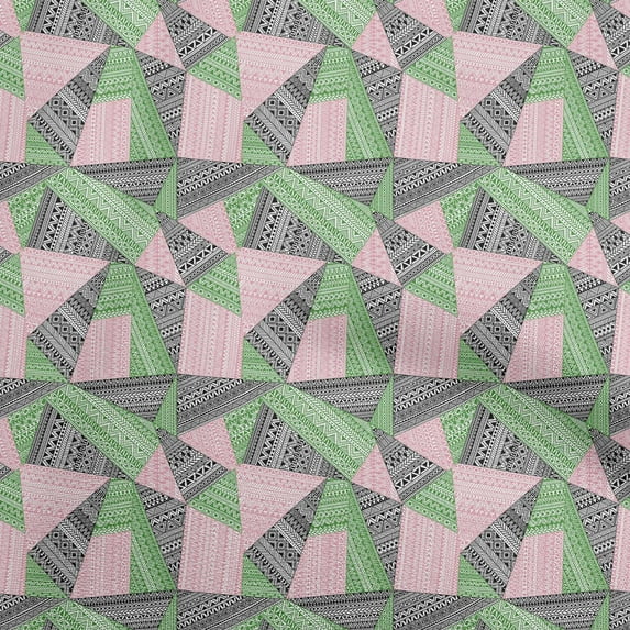 oneOone Polyester Spandex Light Green Fabric Tribal Fabric For Sewing Printed Craft Fabric By The Yard 56 Inch Wide