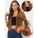 thumbnail image 2 of Chaqueta Mujer Allegra K Bombardero Transparente Manga Larga Ligera Cremallera Verano Marrón XL, 2 of 5