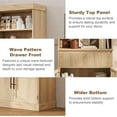 thumbnail image 6 of Studyset 70" Kitchen Pantry Cabinet, Tall Bookcase with Open Shelves and Fluted Drawer, Floor Standing Bookshelf with Glass Doors, Wood Display Cabinet for Kitchen, Living Room, 6 of 7