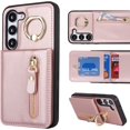 thumbnail image 2 of Samsung Galaxy S23 Case with Card Holder for Women, Samsung Galaxy S23 Phone Case Wallet with Credit Card with Ring Kickstand Zipper Slim Stand Case - Rose Gold, 2 of 14