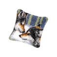 thumbnail image 1 of DIY Latch Hook Set Throw Pillow Covers Craft for Embroidery Carpet Wolf, 1 of 9