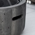 thumbnail image 3 of Kepooman 18" Fire Pit with Spark Cover, Poker and Woodgrain Design, Outdoor Fire Pit for Patio, Picnic, Backyard, Dark Brown, 3 of 7