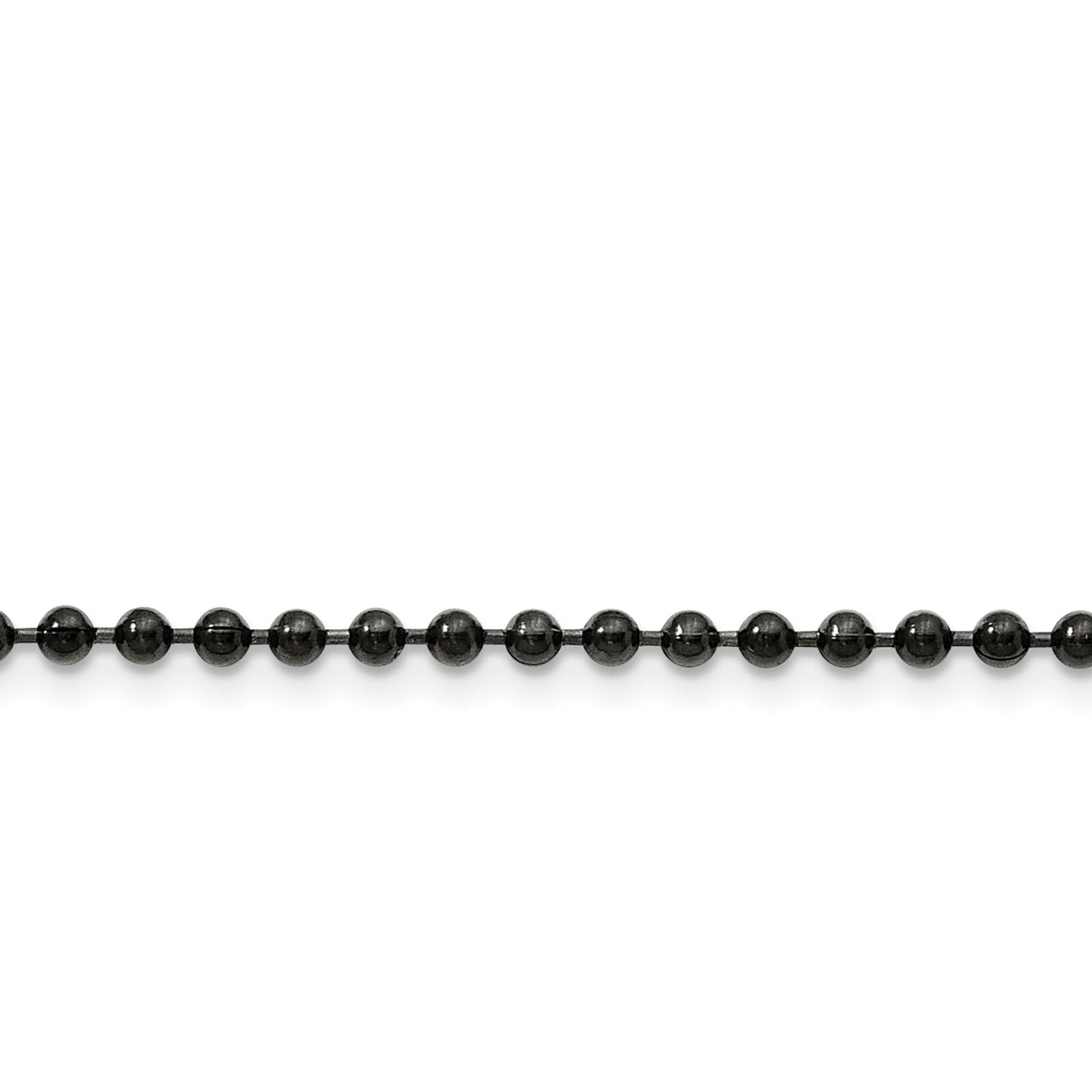 Chisel  Stainless Steel High Polished 3mm Black IP-plated Ball Chain 20 Inch