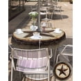 thumbnail image 5 of Hokiten Outdoor Tablecloths with Umbrella Hole & Zipper, Texas Star Retro Round Tablecloths 60 Inch, Country Pentagram Modern Abstract Waterproof Table Cloth, Patio/Pool/Picnic Table Covers, 5 of 7