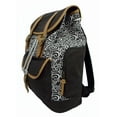 thumbnail image 2 of K-Cliffs Unisex Canvas Printed Laptop School Backpack in Black/Grey with Brown Trim,Teen-Adult, 2 of 6