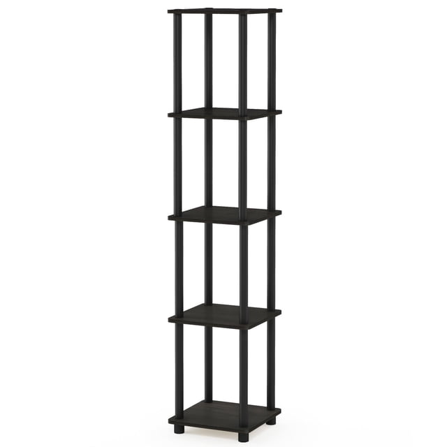Estante Furinno Turn-Tube Turn-Tube de 5 niveles, cuadrado, esquinero, espresso