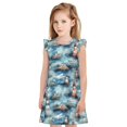 thumbnail image 1 of Balery Sea Marine And Lighthouse Camisón de princesa para niñas, pijama de algodón con mangas abullonadas, suave y bonito.-X-Large, 1 of 6