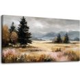 thumbnail image 1 of Paisajes montañosos y boscosos, árboles y campos. Imágenes de paisajes rurales retro. Decoración para dormitorios, comedor, oficinas y cocina., 1 of 7