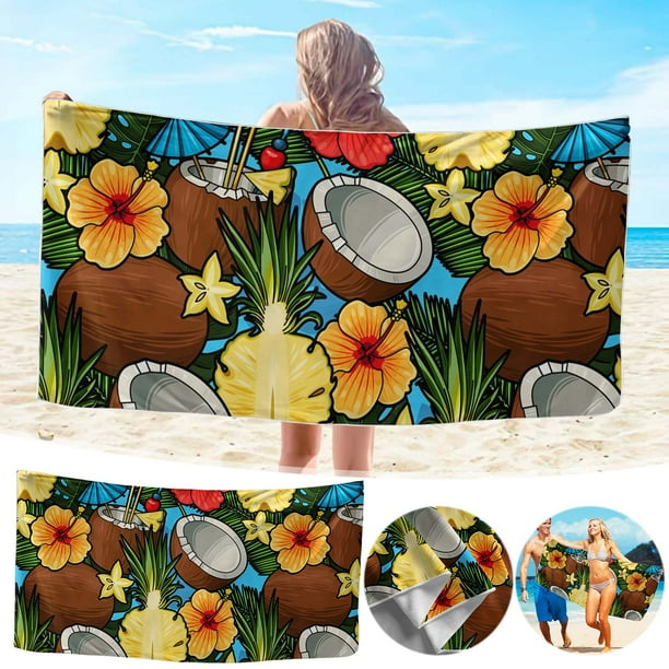 Toalla de playa de microfibra de 76 x 152 cm: ligera, resistente a la arena y de secado rápido, ideal para playa, piscina, viajes, camping, yoga y actividades al aire libre.
