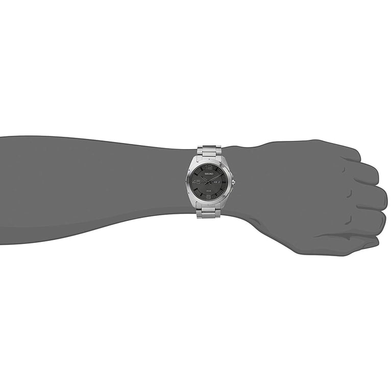 Seiko SNE273 Men's Core Grey Dial Stainless Steel Solar Watch