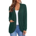thumbnail image 2 of Urban CoCo Womens' Long Sleeve Knit Sweater Cardigans Curved Hem Open Front with Pockets, 2 of 6