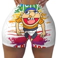 thumbnail image 2 of Lsque Sml Jeffy Pattern High Waisted Biker Shorts for Women-Tummy Control Fitness Athletic Workout Running Yoga Gym Shorts,Moisture-Wicking-Small, 2 of 9
