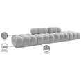 thumbnail image 3 of Meridian Furniture Ames 136" Grey Boucle Fabric Upholstered 4pc. Modular Sofa, 3 of 3
