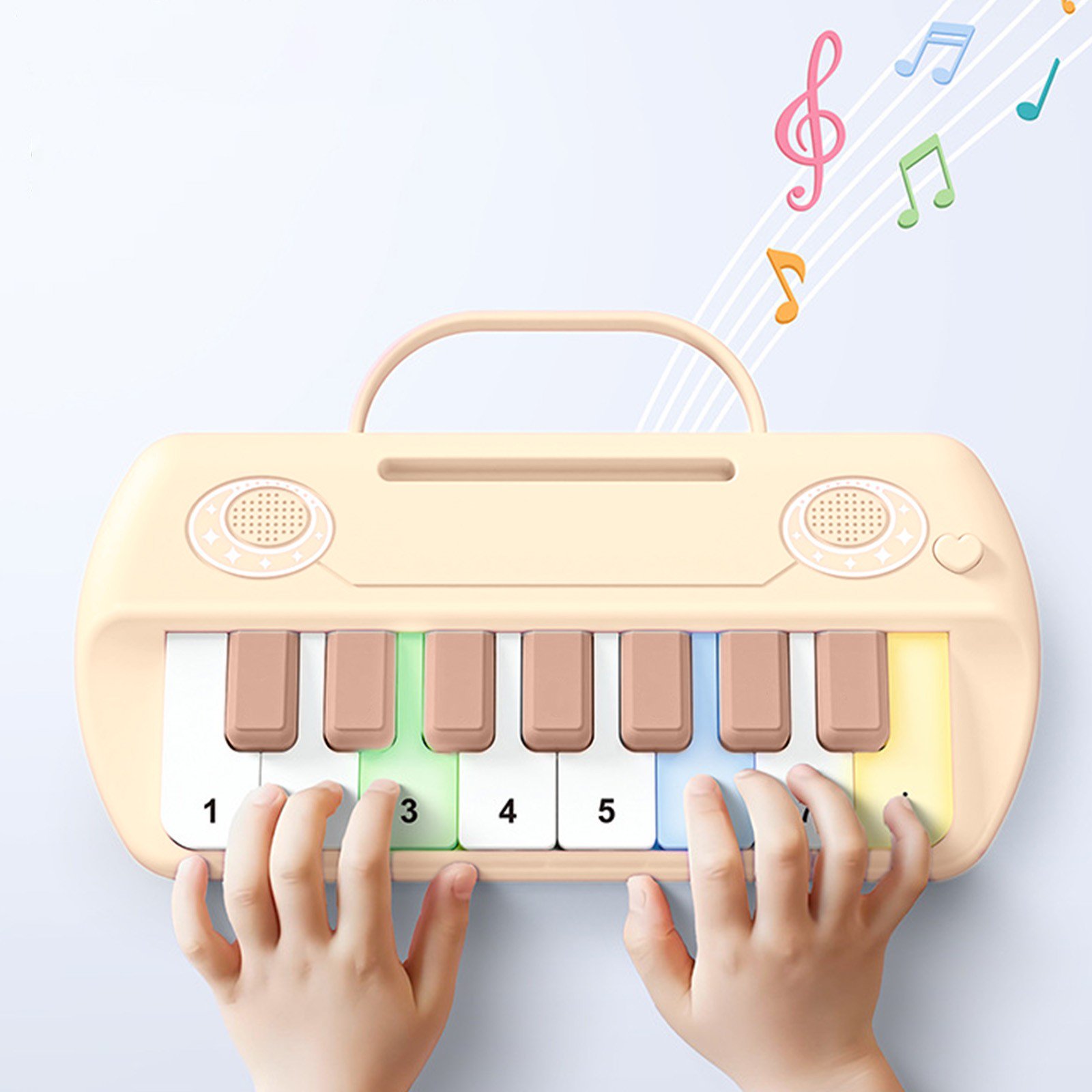 Yhmxh Musical Light Up Piano Toy with Interactive Keys Sensory Learning Activity Board for Kids Age 3+ Early Educational Musical Instrument Toy Christmas Birthday Gifts for Boys and Girls