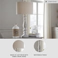 thumbnail image 3 of Signature Design by Ashley Bernadate Table Lamp Set (2), Whitewash, Farmhouse Candlestick Lamps with Drum Shades and 3-Way Switch, 3 of 4