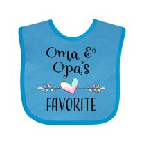 Inktastic Oma and Opa's Favorite- Heart Grandchild Boys or Girls Baby Bib