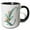 Black/White, variant on 3drose, Green Boho Lily Monogram Initial C, 15oz Mug