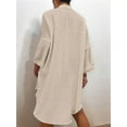 thumbnail image 2 of Women Modern Swimsuit Cover Up Blouse Button Down Shirt Dresses Tops  L, 2 of 5