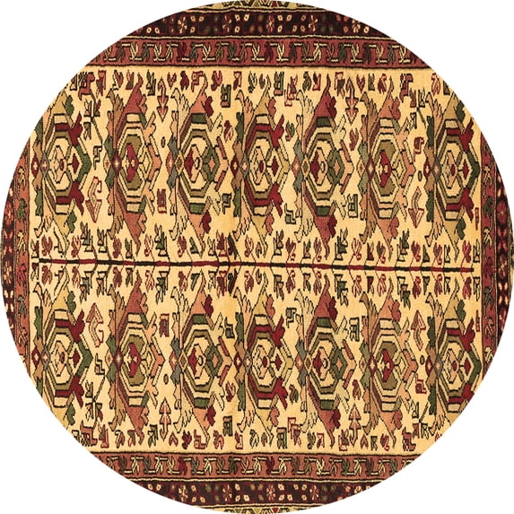 Ahgly Company Indoor Round Persian Brown Traditional Area Rugs, 6' Round