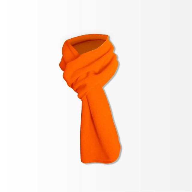 XmhyTop-A Bufanda de forro polar de invierno, cálida, de color liso, suave, para uso diario e informal, 1 pieza, color naranja