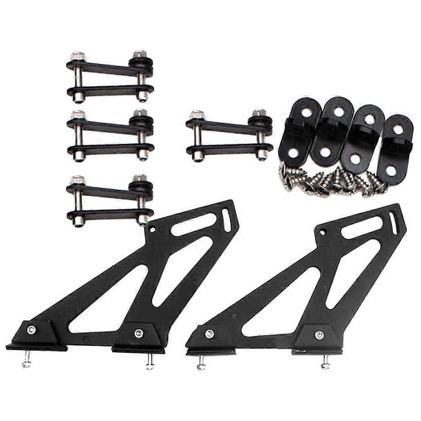 Trunk Racing Tail Spoiler Mounting Bracket 1 Set For Automobile Enhancement 19X16cm Black Aluminum Alloy Wear Resistance