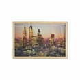 thumbnail image 1 of New York Wall Art with Frame, Global City Sunset Reflecting on Skyscrapers Famous Town Landmark View Photo Print, Printed Fabric Poster for Bathroom Living Room, 35" x 23", Multicolor, by Ambesonne, 1 of 2