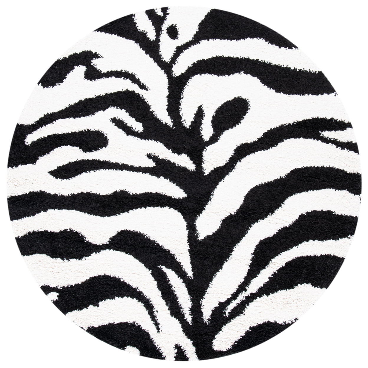 SAFAVIEH Florida Shag Ivana Animal Area Rug, Ivory/Black, 2'3" x 4'