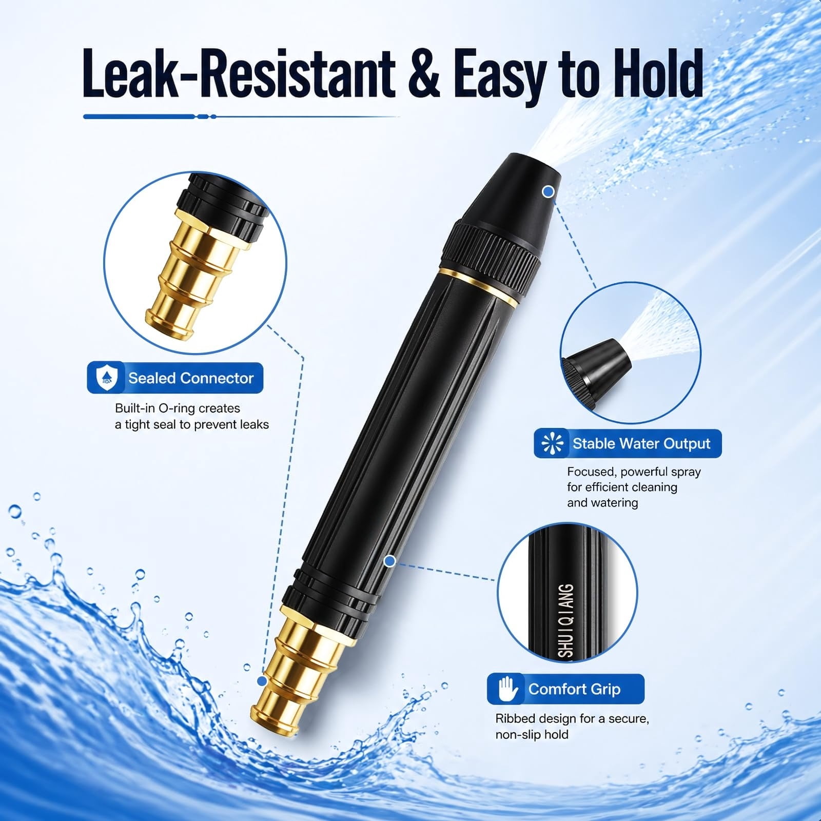 High Pressure Hose Nozzle,Heavy Duty Adjustable Twist SprayerJet Sweeper Nozzle for Watering Plants and Vegetables